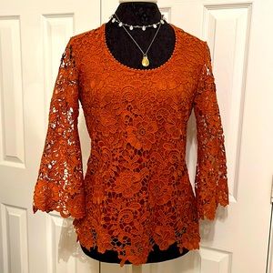 🍁🍁V Cristina Ladies Top in Pumpkin Spice Color, SZ Small 🍁🍁